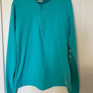 Teal bike quarter zip pullover